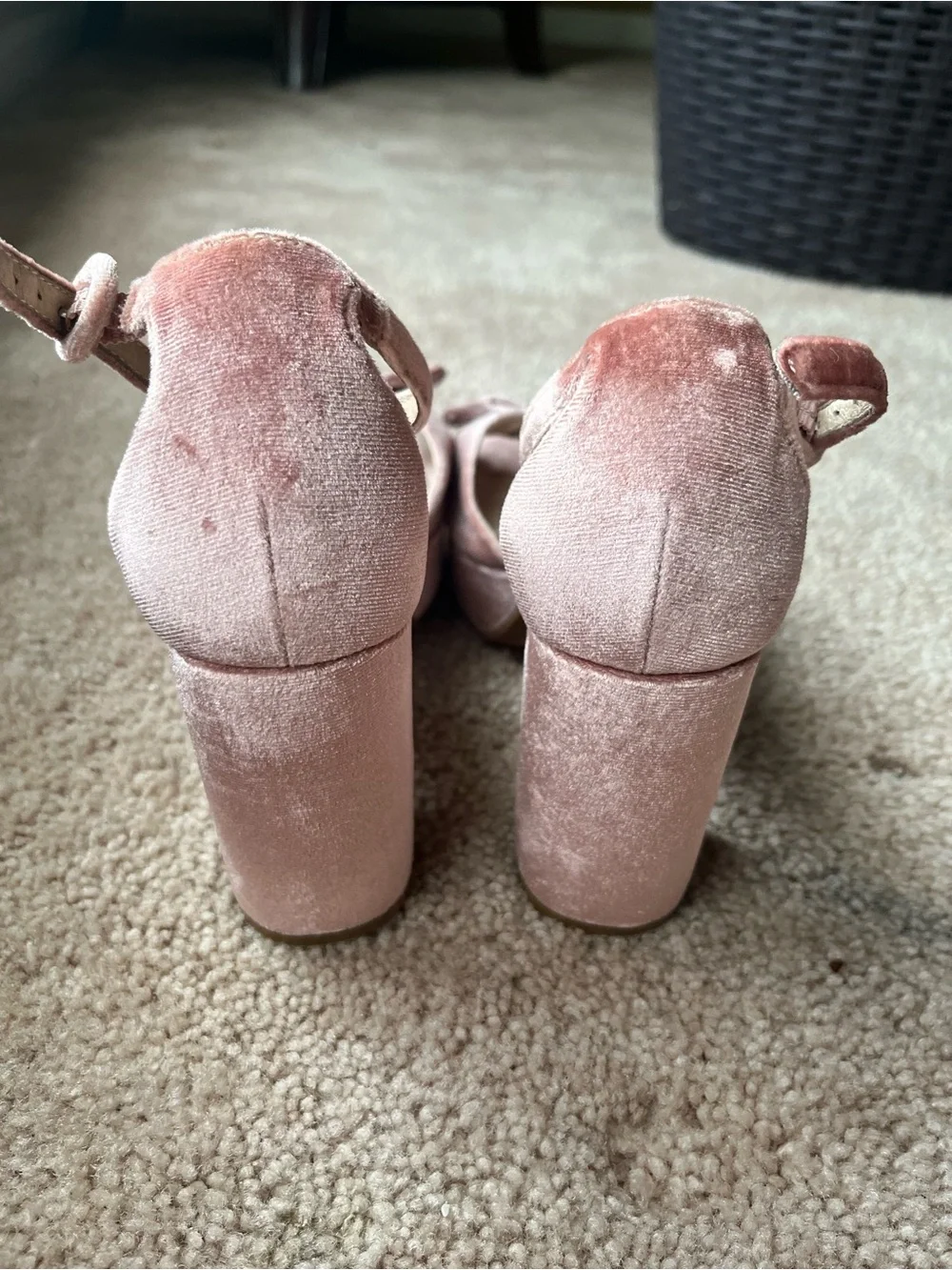Chinese Laundry Blush Velvet Platform Sandals with Bow Accent